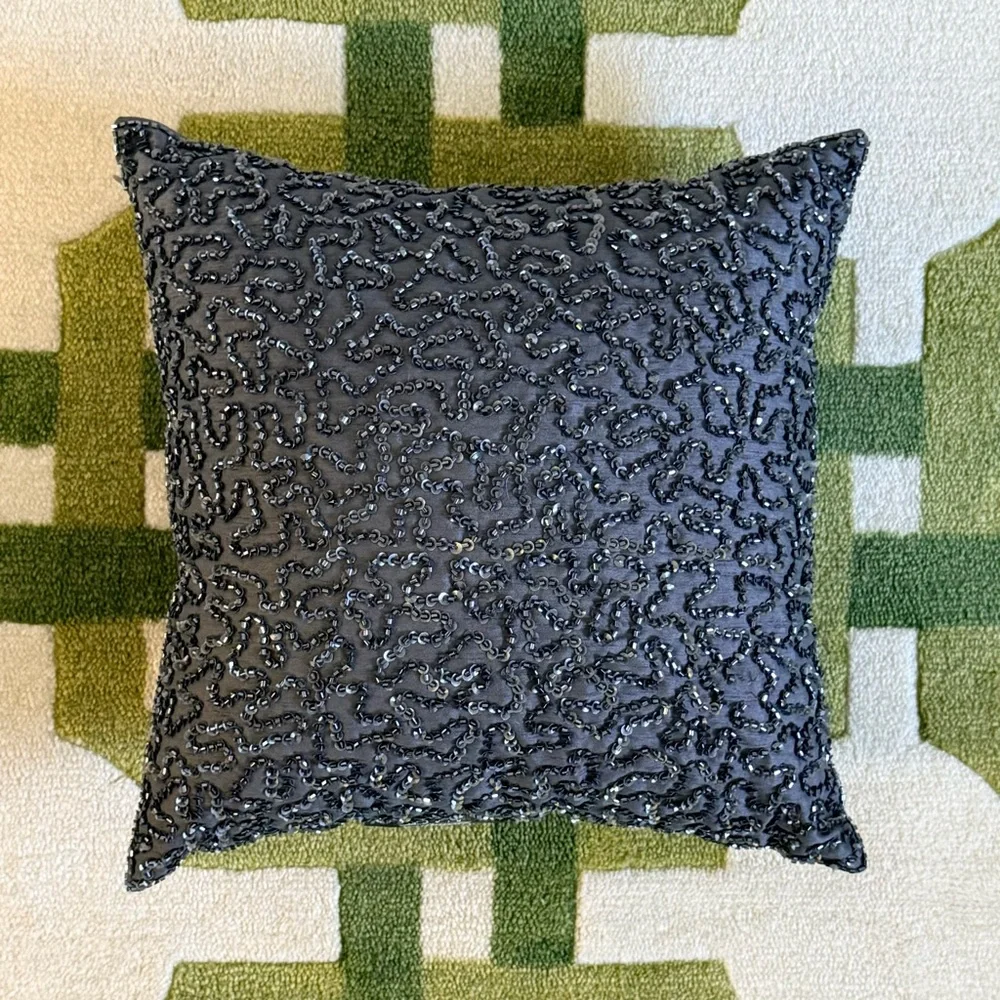 LAST CALL 🍺 FINAL PRICE • BeautyRest | Embellished Grey Decorative Throw Pillow
